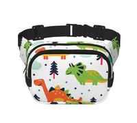 YFSGDLBN Colorful Dinosaurs Printed Square Double Layer Waist Bag Daily Casual Chest Bag