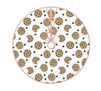 YFSGDLBN Cookies Food Chip Biscuits printed Christmas tree skirt Christmas Decoration Tree Skirt