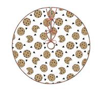 YFSGDLBN Cookies Food Chip Biscuits printed Christmas tree skirt Christmas Decoration Tree Skirt