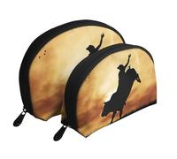 YFSGDLBN Cool Bull Riding Printed Portable Bags Clutch Pouch Nesting Storage Set