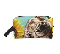YFSGDLBN Cow with Sunflowers in Blue Printed Storage Bag Portable Travel Cosmetic Bag Toiletry Bag