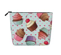 YFSGDLBN Cupcake Pattern Printed Fake Hemp Makeup Bag Daily Storage Bag Travel Cosmetic Bag