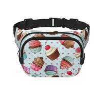YFSGDLBN Cupcake Pattern Printed Square Double Layer Waist Bag Daily Casual Chest Bag