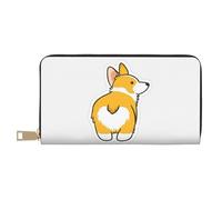 YFSGDLBN Cute Corgi Butt Printed Long Leather Wallet Clutch Wallet Zip Card Case