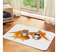 YFSGDLBN Cute goldfish printed Pet absorbent leather tablecloth Washable decorative mat
