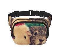 YFSGDLBN Cute Guinea Pigs Printed Square Double Layer Waist Bag Daily Casual Chest Bag