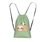 YFSGDLBN Cute Panda and Sloth printed Storage bag with a drawstring backpack Sports Gym Bag