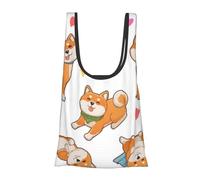 YFSGDLBN Cute Shiba Inu Dog printed Fold eco-friendly shopping bag Tote Organiser Shoulder Bag