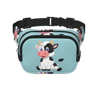 YFSGDLBN Dairy Cow Printed Square Double Layer Waist Bag Daily Casual Chest Bag