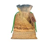 YFSGDLBN Egyptian Pyramid in Desert printed Drawstring Gift Bags with Tag Christmas Decoration Bag