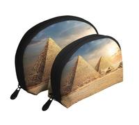 YFSGDLBN Egyptian Pyramid in Desert Printed Portable Bags Clutch Pouch Nesting Storage Set