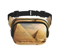 YFSGDLBN Egyptian Pyramid in Desert Printed Square Double Layer Waist Bag Daily Casual Chest Bag