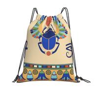 YFSGDLBN Egyptian Scarab printed Large-sized casual drawstring backpack Sports Gym Bag