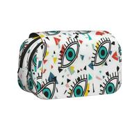 YFSGDLBN Evil Eyes Printed Double Clamshell Pen Case Pencil Pouch