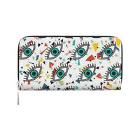YFSGDLBN Evil Eyes Printed Leather Hand Wallet Long Genuine Leather Wallet Coin Purse