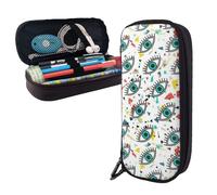 YFSGDLBN Evil Eyes Printed Leather Pencil case Portable Stationery Bag Handy Organiser