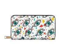 YFSGDLBN Evil Eyes Printed Long Leather Wallet Clutch Wallet Zip Card Case