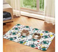 YFSGDLBN Evil eyes printed Pet absorbent leather tablecloth Washable decorative mat