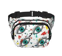 YFSGDLBN Evil Eyes Printed Square Double Layer Waist Bag Daily Casual Chest Bag
