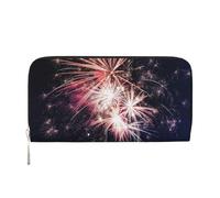 YFSGDLBN Explosion Firework Printed Leather Hand Wallet Long Genuine Leather Wallet Coin Purse