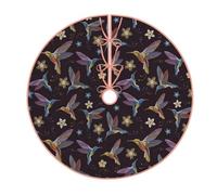 YFSGDLBN Flower Hummingbirds Embroidery printed Christmas tree skirt Christmas Decoration Tree Skirt