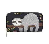 YFSGDLBN Follow Your Dreams Sloth Printed Leather Hand Wallet Long Genuine Leather Wallet Coin Purse