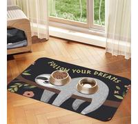 YFSGDLBN Follow Your Dreams Sloth printed Pet absorbent leather tablecloth Washable decorative mat