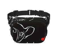 YFSGDLBN French Dog Printed Square Double Layer Waist Bag Daily Casual Chest Bag