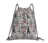 YFSGDLBN French Fashion Model Ferrets printed Large-sized casual drawstring backpack Sports Gym Bag