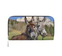 YFSGDLBN Funny Donkeys Printed Leather Hand Wallet Long Genuine Leather Wallet Coin Purse