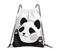 YFSGDLBN Funny Panda printed Large-sized casual drawstring backpack Sports Gym Bag