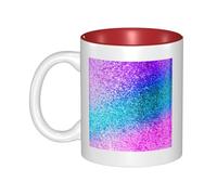 YFSGDLBN Glitter Sequin Spot Printed Mug Ceramic Coffee Cup Interior-Colored Ceramic Mug