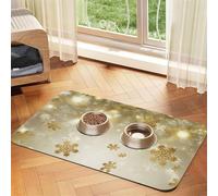 YFSGDLBN Gold silk christmas printed Pet absorbent leather tablecloth Washable decorative mat