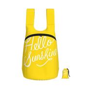 YFSGDLBN Goodlooking Hello Sunshine printed Foldable storage backpack Sports Gym Bag