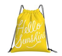 YFSGDLBN Goodlooking Hello Sunshine printed Large-sized casual drawstring backpack Sports Gym Bag