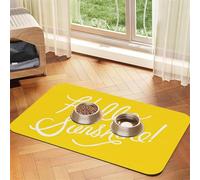 YFSGDLBN Goodlooking Hello Sunshine printed Pet absorbent leather tablecloth Washable decorative mat