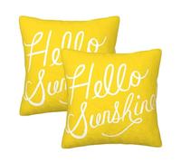 YFSGDLBN Goodlooking Hello Sunshine printed Square pillow Set of 2 decorative pillowcase
