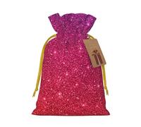 YFSGDLBN Gradient Sequin Sparkle printed Drawstring Gift Bags with Tag Christmas Decoration Bag
