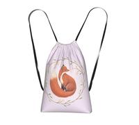 YFSGDLBN Hand Painted Fox printed Storage bag with a drawstring backpack Sports Gym Bag