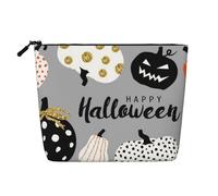 YFSGDLBN Happy-Halloween-Day-Trick-Or-Treat Printed Fake Hemp Makeup Bag Daily Storage Bag Travel Cosmetic Bag