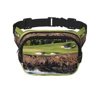 YFSGDLBN Hawaii Beach Golf Course Printed Square Double Layer Waist Bag Daily Casual Chest Bag