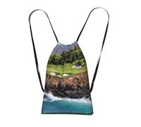 YFSGDLBN Hawaii Beach Golf Course printed Storage bag with a drawstring backpack Sports Gym Bag