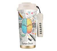 YFSGDLBN Human Brain Printed 316 Stainless Steel Coffee Cup Carry Insulated Coffee Mug