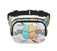 YFSGDLBN Human Brain Printed Square Double Layer Waist Bag Daily Casual Chest Bag