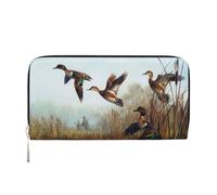 YFSGDLBN Hunting Flying Wild Printed Leather Hand Wallet Long Genuine Leather Wallet Coin Purse