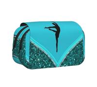 YFSGDLBN I Love Gymnastics Printed Double Clamshell Pen Case Pencil Pouch
