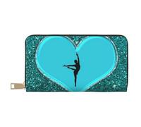 YFSGDLBN I Love Gymnastics Printed Long Leather Wallet Clutch Wallet Zip Card Case