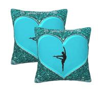 YFSGDLBN I Love Gymnastics printed Square pillow Set of 2 decorative pillowcase