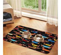 YFSGDLBN I Love My Dog Dachshunds printed Pet absorbent leather tablecloth Washable decorative mat