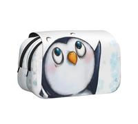 YFSGDLBN I Love Penguins Printed Double Clamshell Pen Case Pencil Pouch